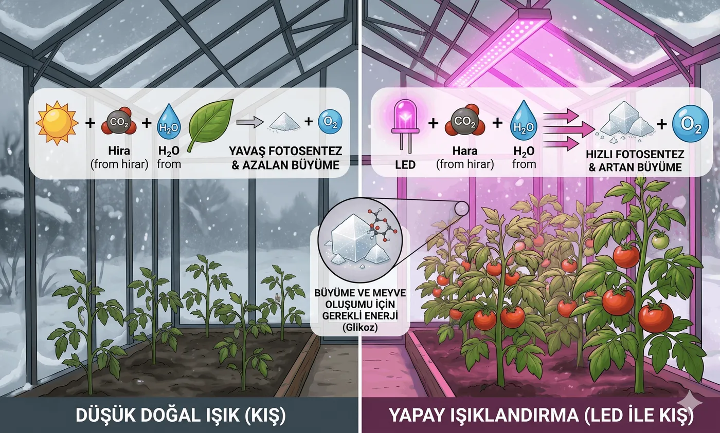 Serada LED aydınlatma ve fotosentez