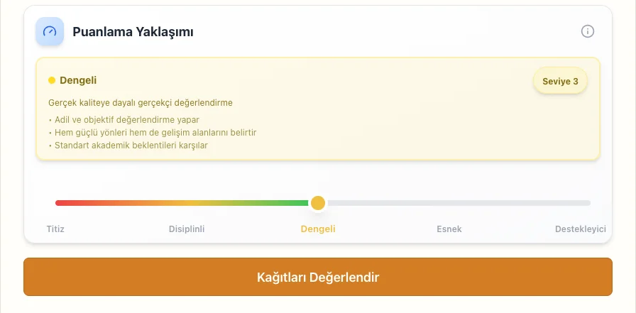 Puanlama yaklaşımını seçin